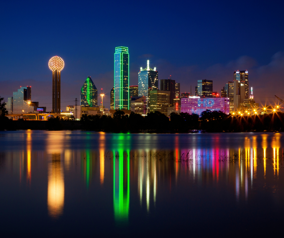 a view of the Dallas night skyline.